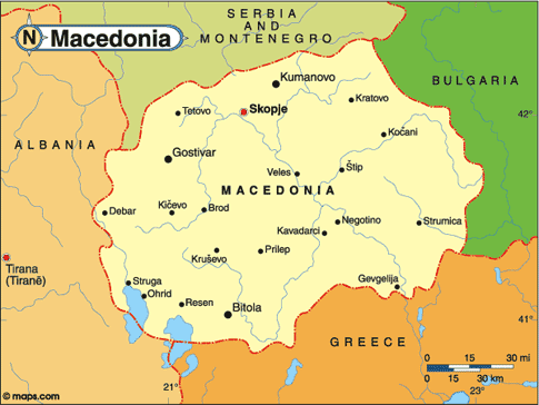 Republic of North Macedonia Map