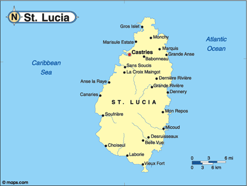 Saint Lucia Map