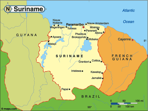 Suriname Map