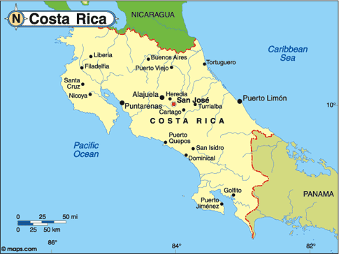 Costa Rica Map