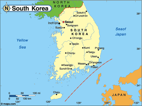 Korea, South Map